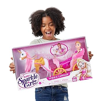 Sparkle Girlz Princess Doll with Horse & Carriage Playset by
